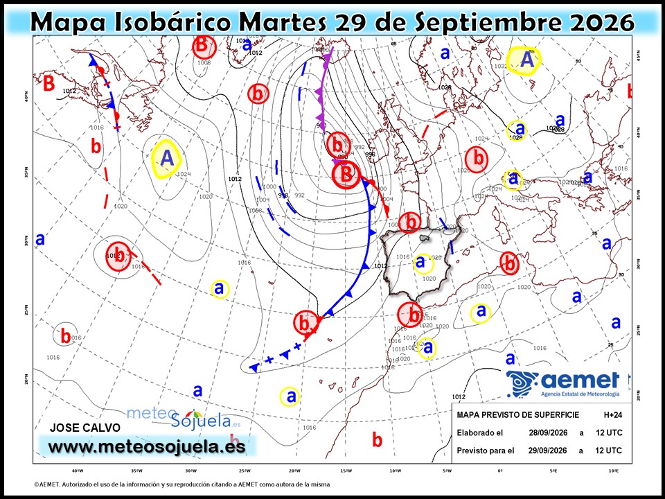 Mapa Isobárico La Rioja. Meteosojuela