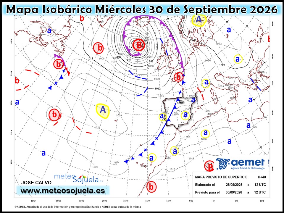 Mapa Isobárico La Rioja. Meteosojuela