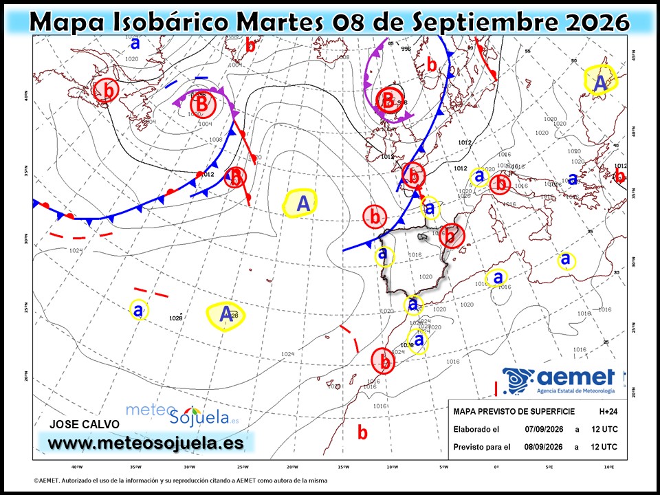 Mapa Isobárico La Rioja. Meteosojuela
