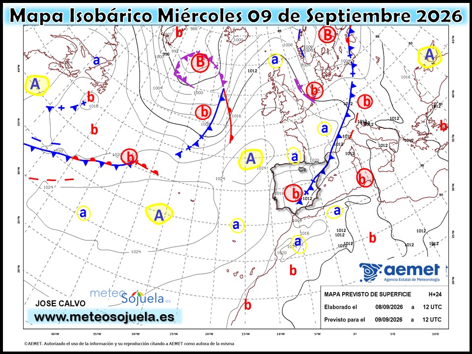 Mapa Isobárico La Rioja. Meteosojuela