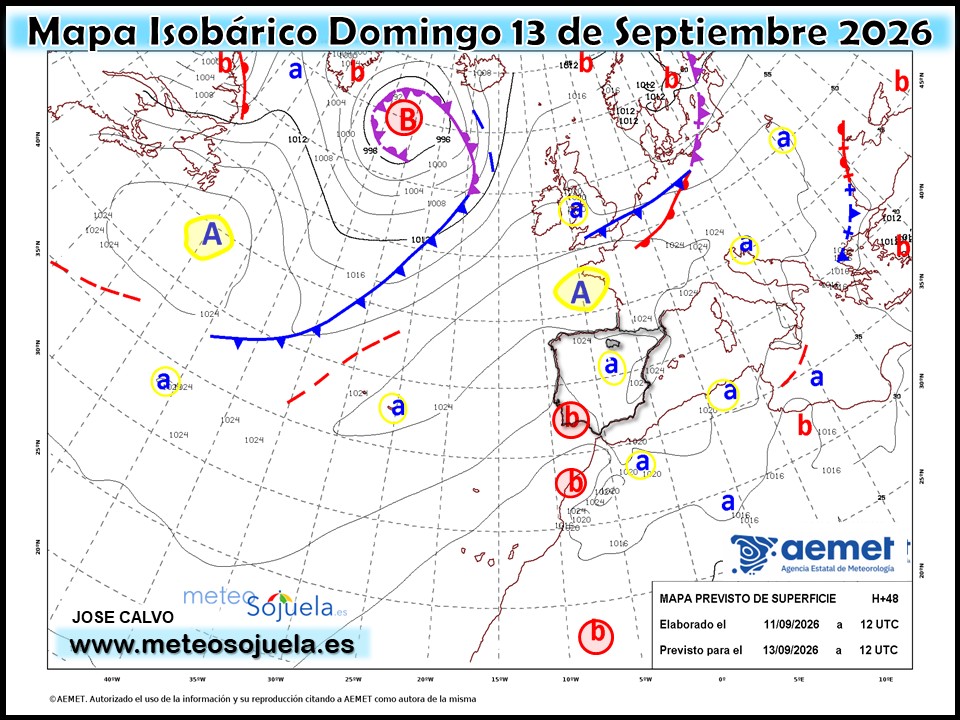 Mapa Isobárico La Rioja. Meteosojuela