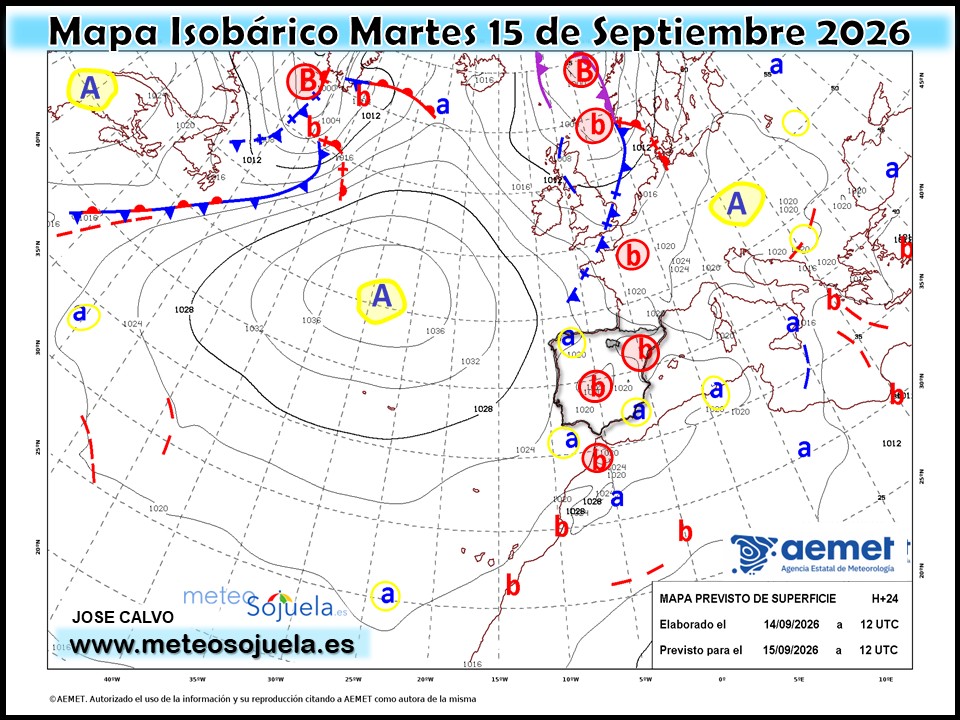 Mapa Isobárico La Rioja. Meteosojuela