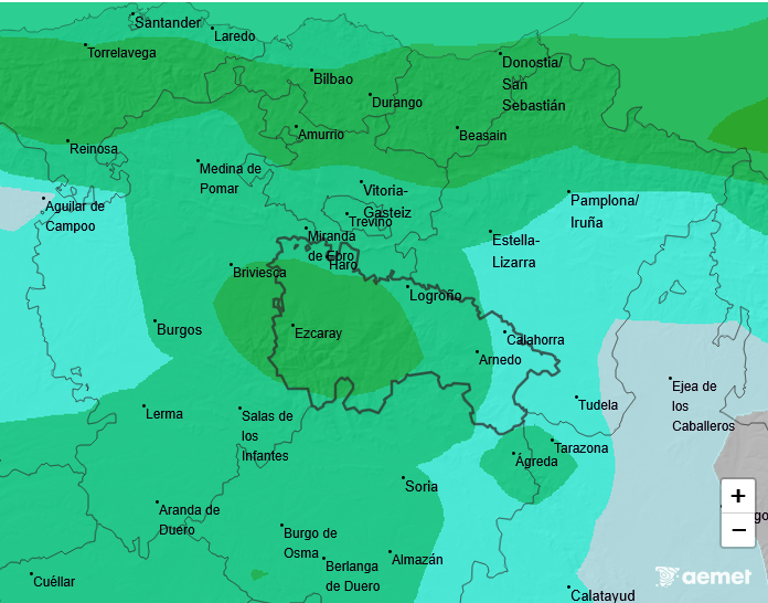 Variación de temperaturas máximas AEMET Meteosojuela 08