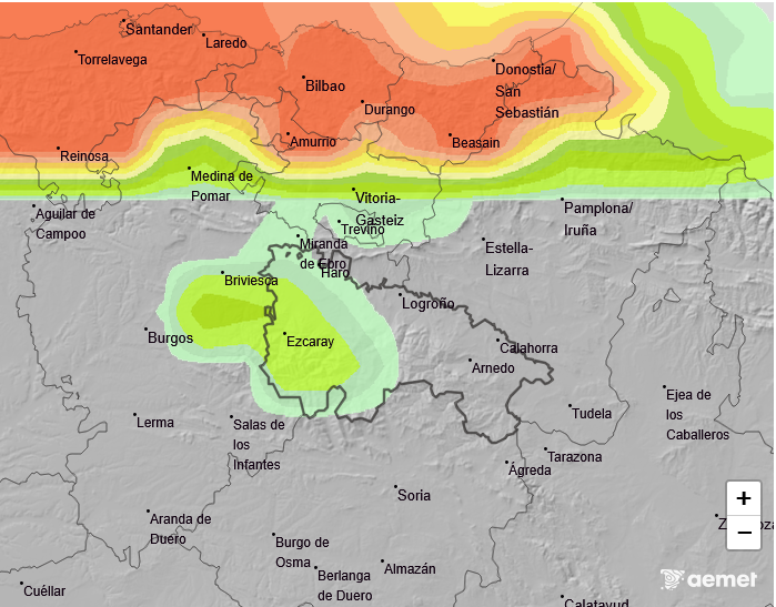 Probabilidad de precipitación según AEMET. 15