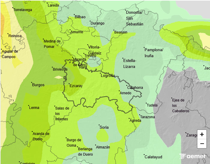 Probabilidad de precipitación según AEMET