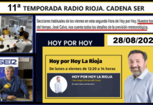 Meteosojuela en la radio. RADIO RIOJA. Hoy por Hoy en la Cadena SER 28/08/2026