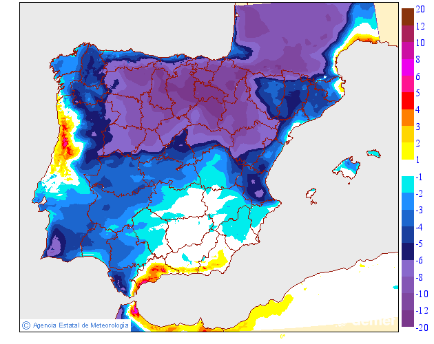 Variación de temperaturas máximas AEMET 16 Meteosojuela