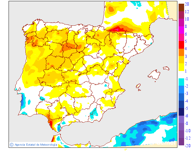 Variación de temperaturas máximas AEMET Meteosojuela 18