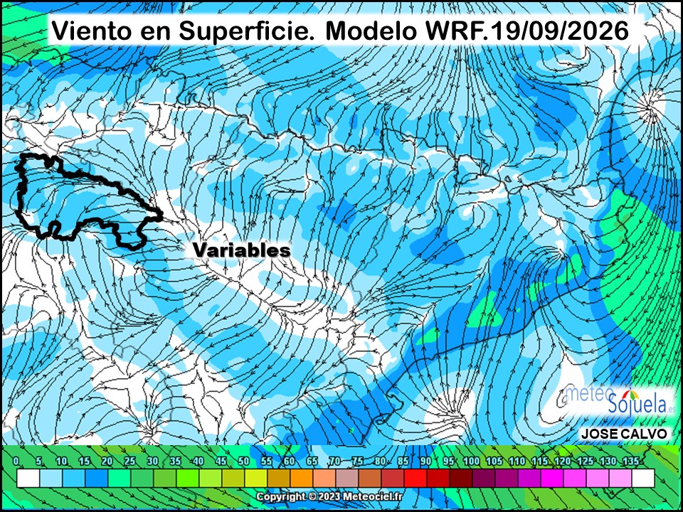 Viento en Superficie Modelo WRF Meteosojuela.