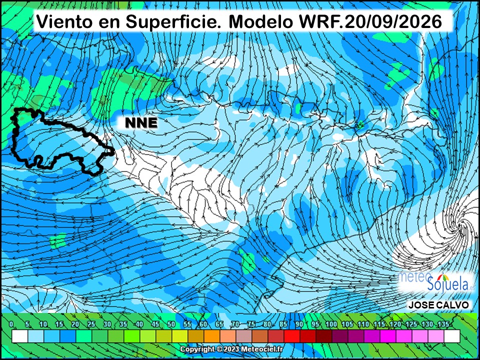 Viento en Superficie Modelo WRF Meteosojuela.