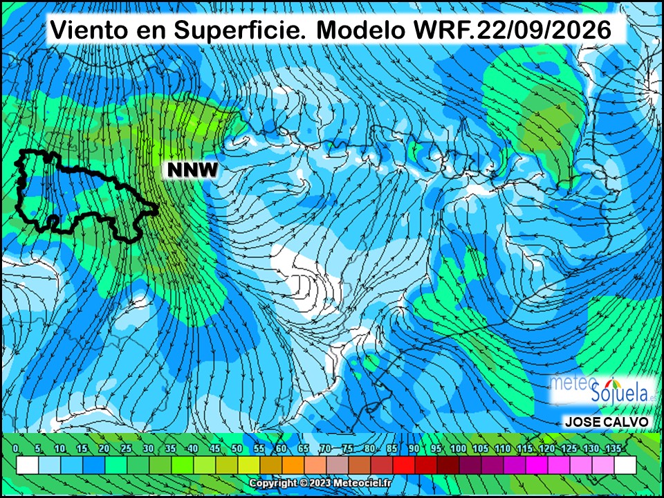 Viento en Superficie Modelo WRF Meteosojuela.