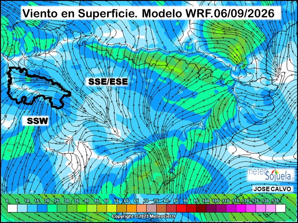 Viento en Superficie Modelo WRF Meteosojuela.