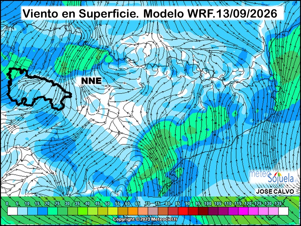 Viento en Superficie Modelo WRF Meteosojuela.