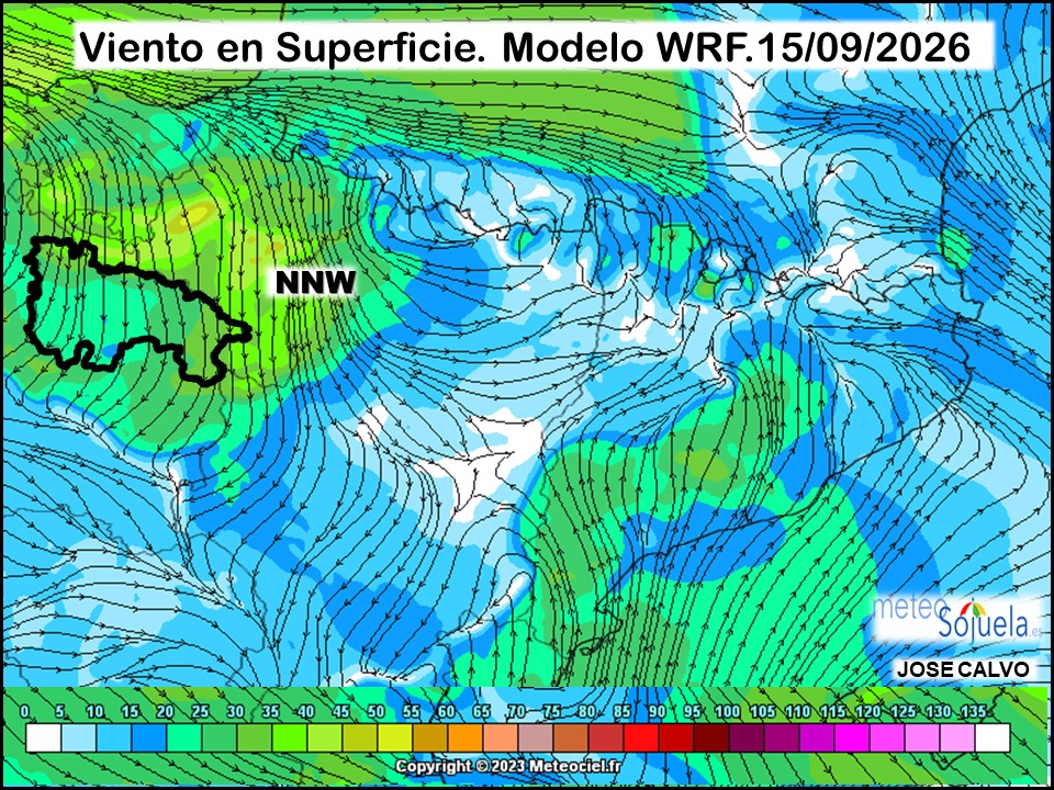 Viento en Superficie Modelo WRF Meteosojuela.