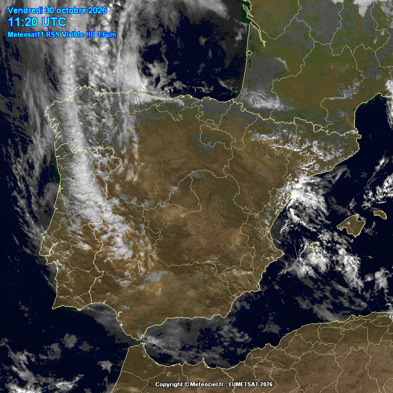 Animación imágenes satélite Meteosat. Despejado