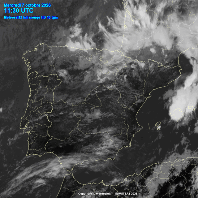 Animación imágenes satélite Meteosat. Frentes y líneas de inestabilidad