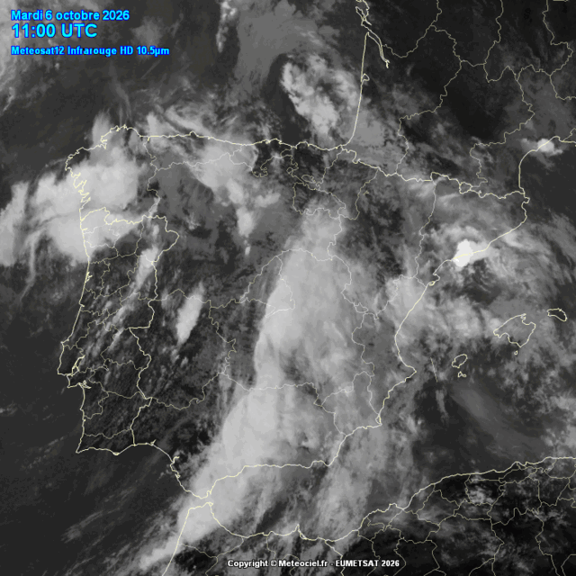 Animación imágenes satélite Meteosat. Líneas de Inestabilidad y Tormentas