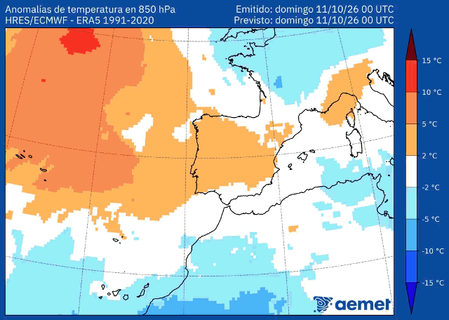 Animación Temperatura 850 hPa AEMET