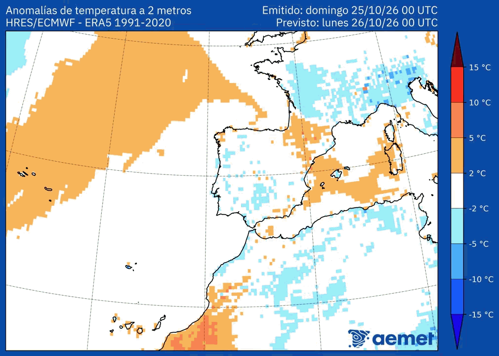 Animación evolución Temperaturas 2m AEMET