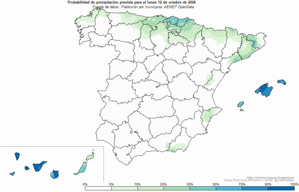 Animación evolución probabilidad de Precipitación