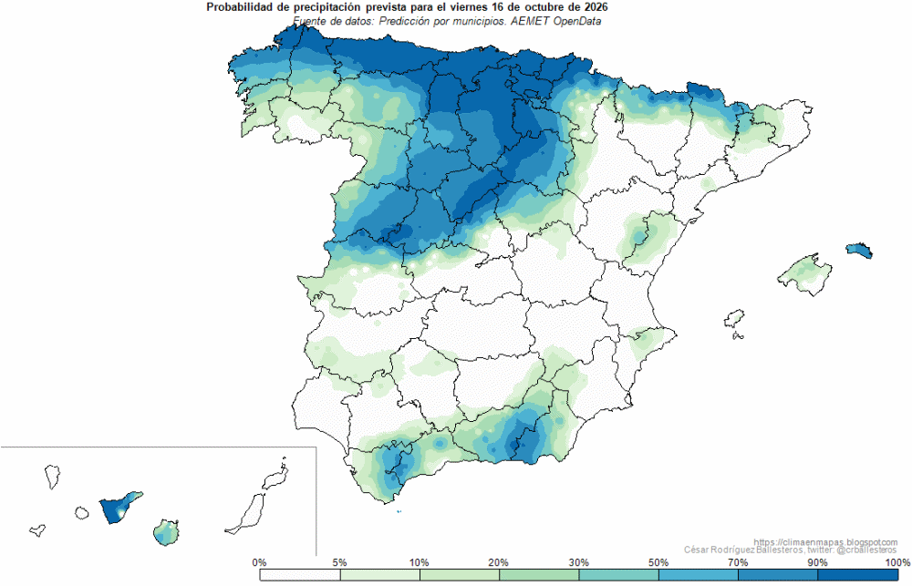 Animación evolución probabilidad de Precipitación