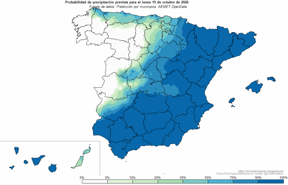 Animación evolución probabilidad de Precipitación