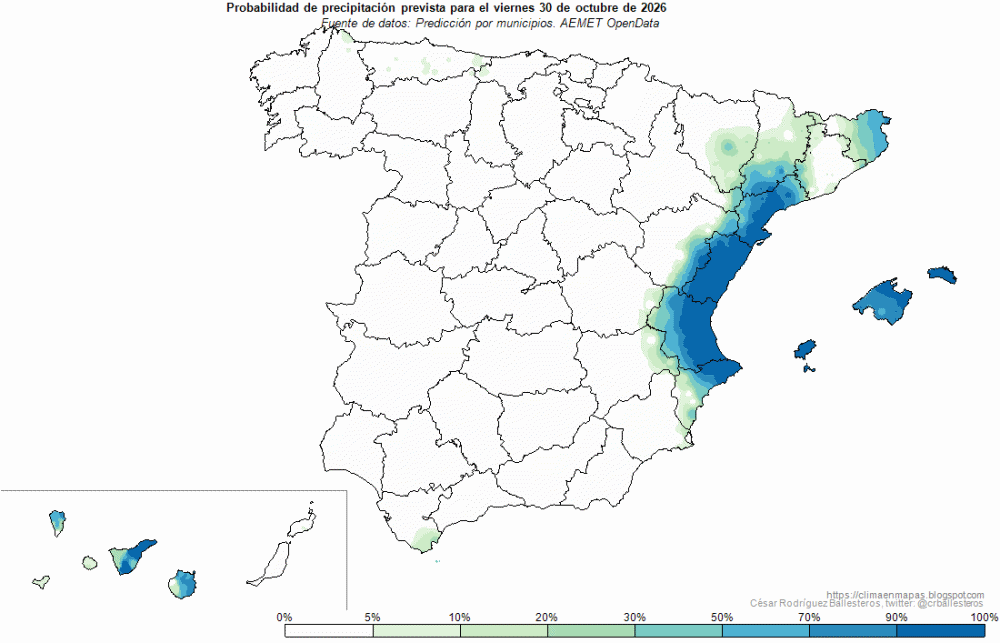 Animación evolución probabilidad de Precipitación