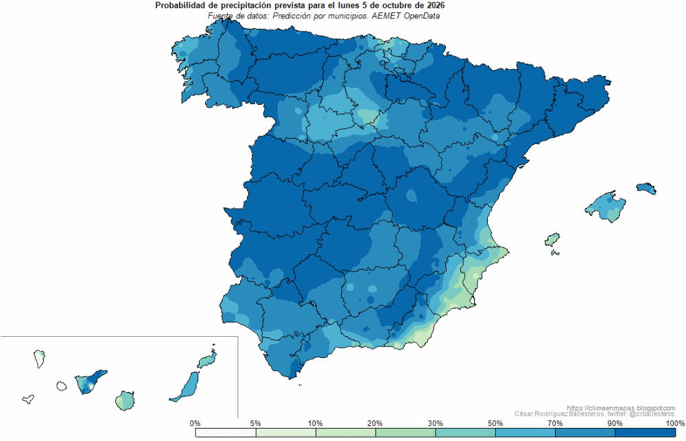 Animación evolución probabilidad de Precipitación