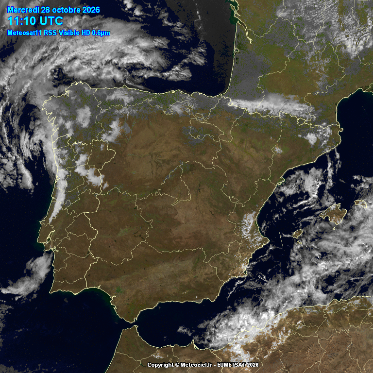Animación imágenes satélite Meteosat. Despejado
