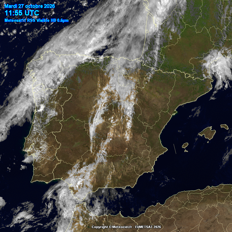 Animación imágenes satélite Meteosat. Frente en frontolisis