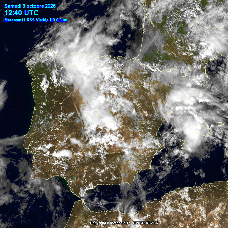 Animación imágenes satélite Meteosat. Línea de Inestabilidad con tormentas