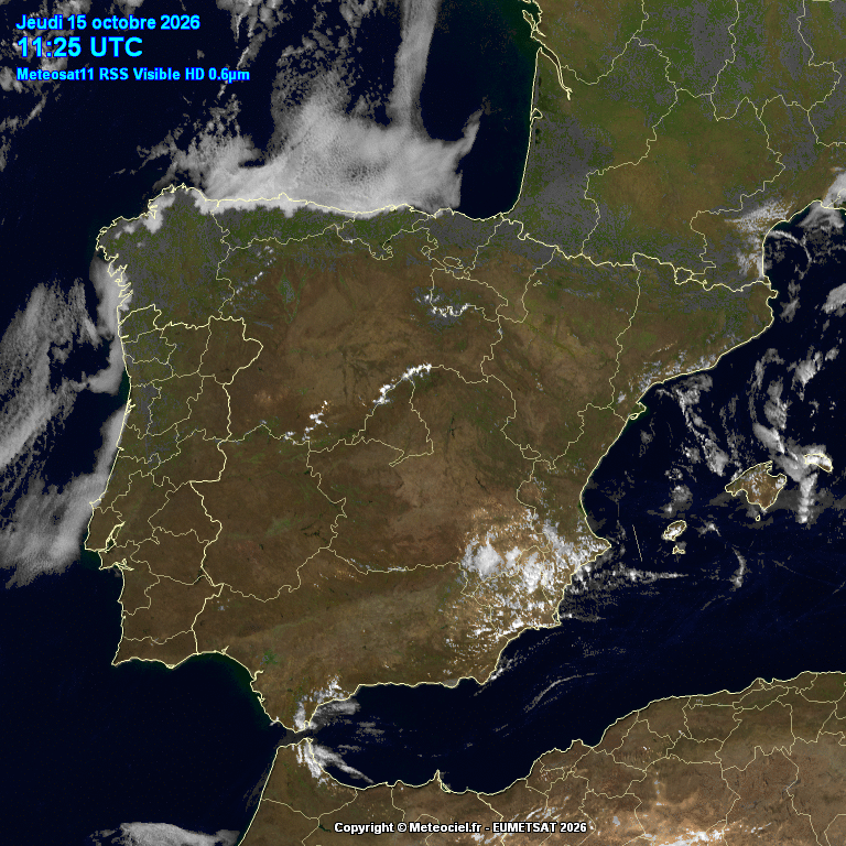 Animación imágenes satélite Meteosat. Nubosidad de evolución