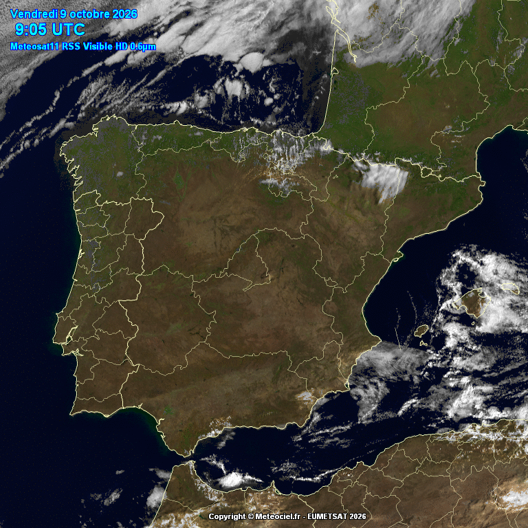 Animación imágenes satélite Meteosat. Situación de NW
