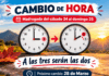 Cambio de hora. Horario de invierno 2026 . Curiosidades Cambio de Hora_ Las Tres Serán las Dos