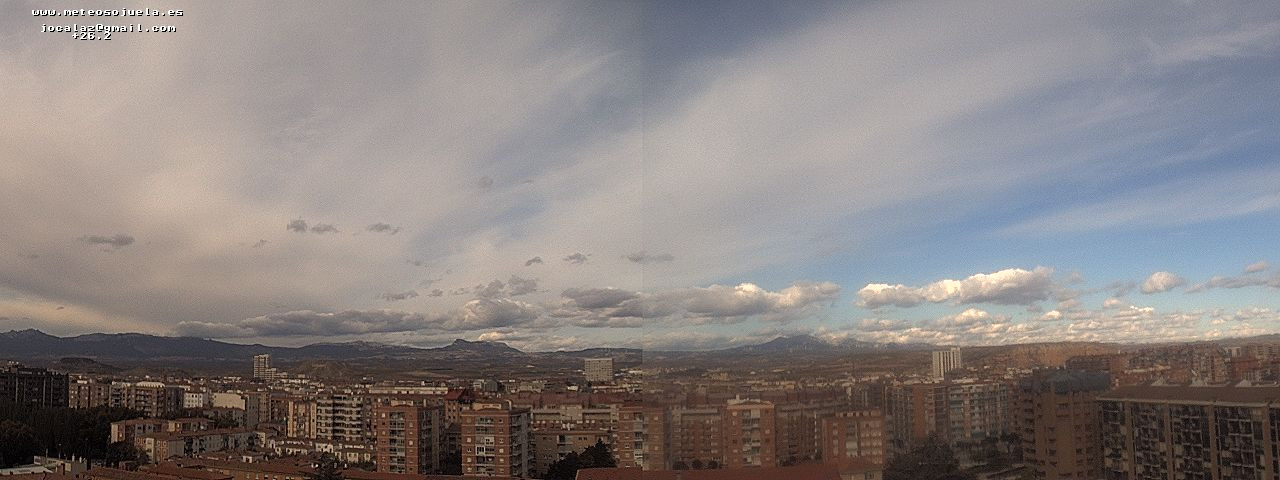 Imagen WEBCAM Logroño Nubes y claros . Llega un frente, Nubes bajas, medias y altas