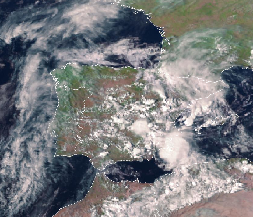 Imagen de satélite. Nubosidad abundante en relacion a la llegada de frentes