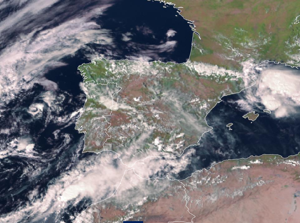 Imagen de satélite. Nubosidad variable