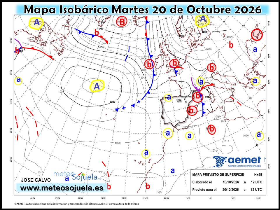 Mapa Isobárico La Rioja. Meteosojuela