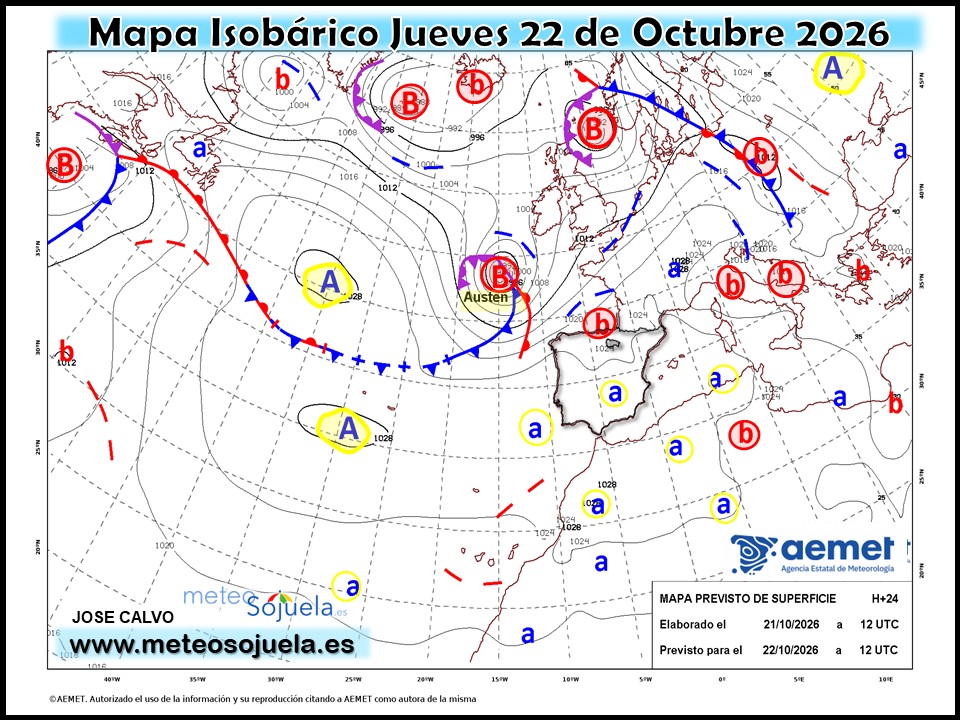 Mapa Isobárico La Rioja. Meteosojuela