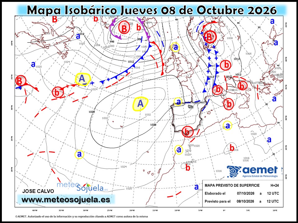 Mapa Isobárico La Rioja. Meteosojuela