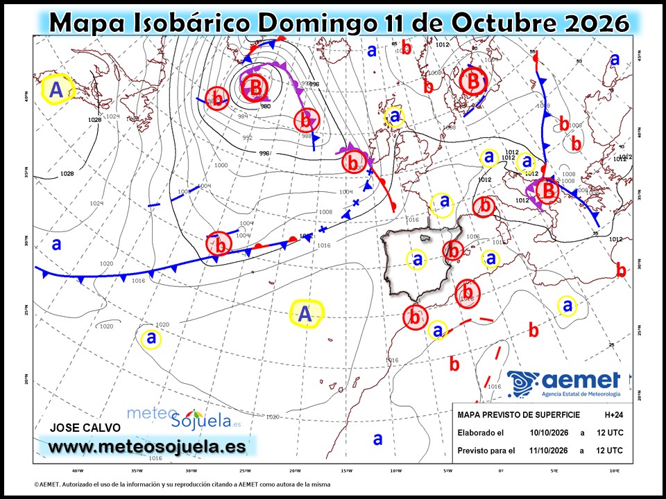 Mapa Isobárico La Rioja. Meteosojuela