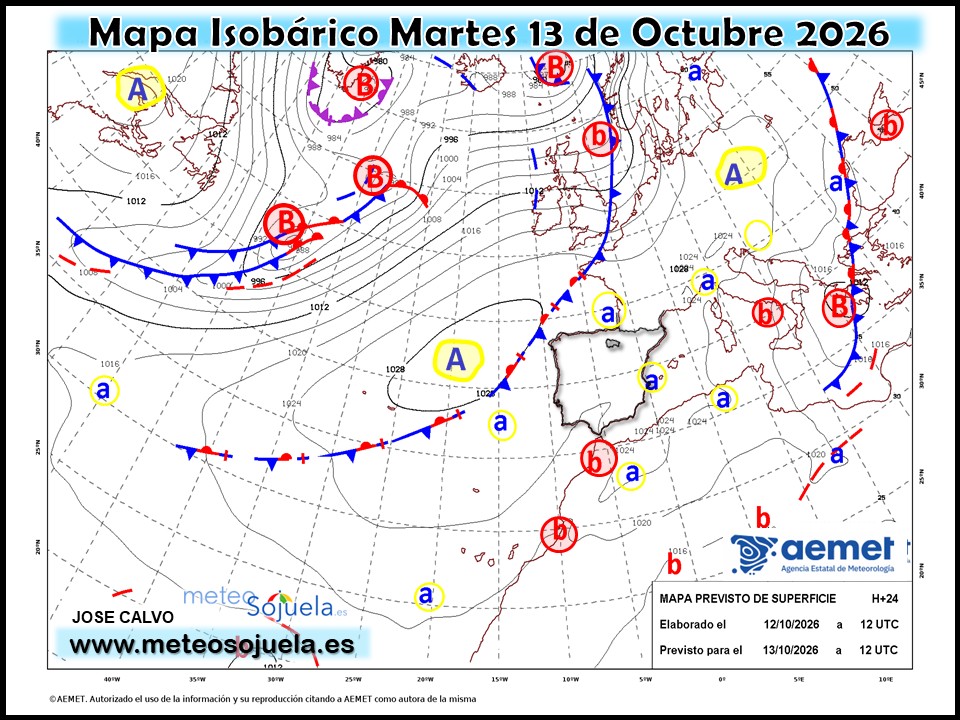 Mapa Isobárico La Rioja. Meteosojuela