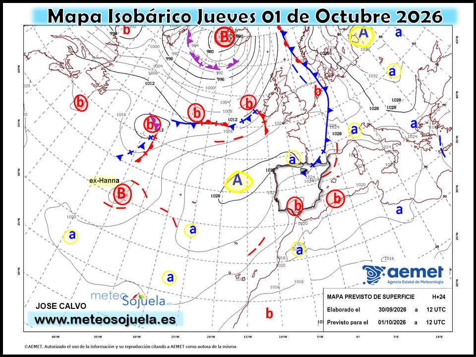 Mapa Isobárico La Rioja. Meteosojuela