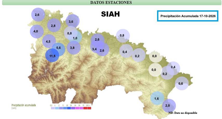 Precipitación Acumulada La Rioja SAIH 17102026
