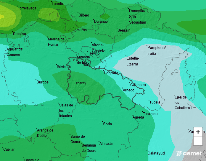 Precipitación Media según AEMET. 1710
