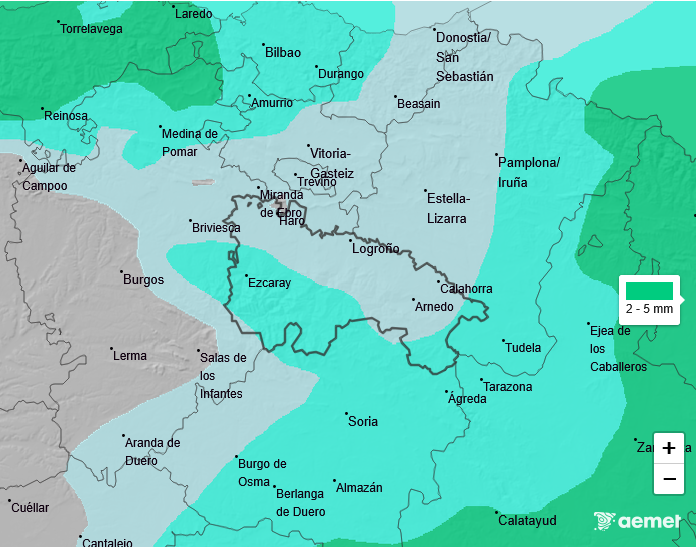 Precipitación Media según AEMET. 1810