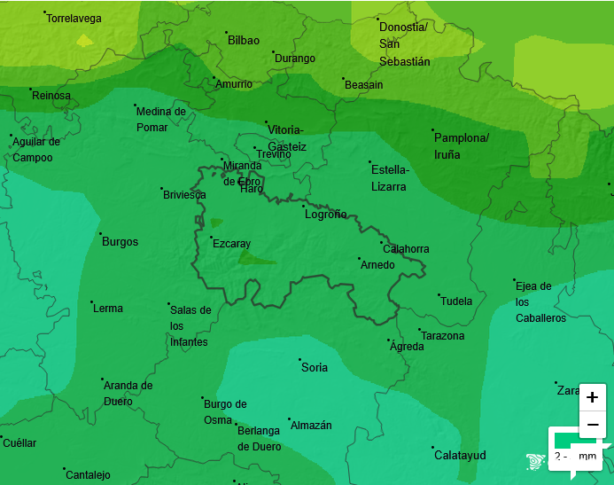 Precipitación Media según AEMET.0710