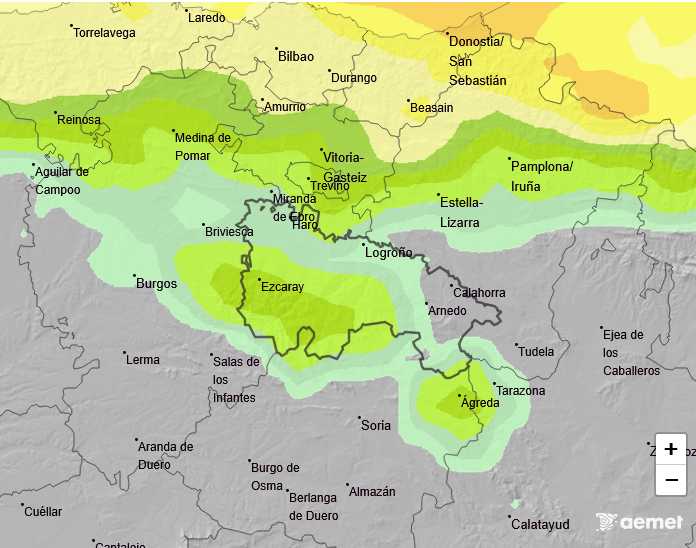Probabilidad de precipitación según AEMET 1010