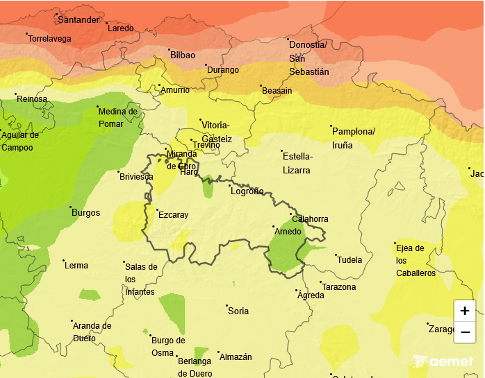 Probabilidad de precipitación según AEMET 2110