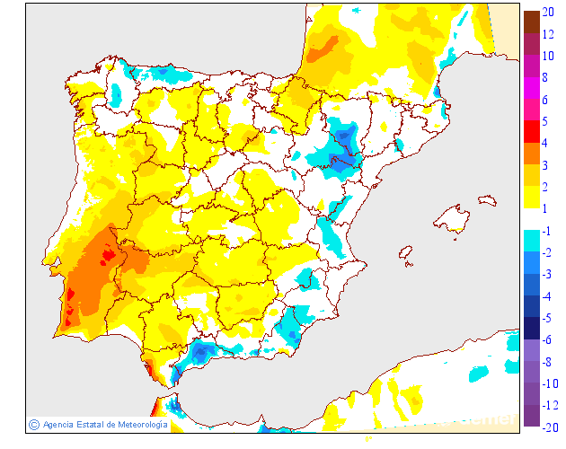 Variación de temperaturas máximas AEMET Meteosojuela 1310